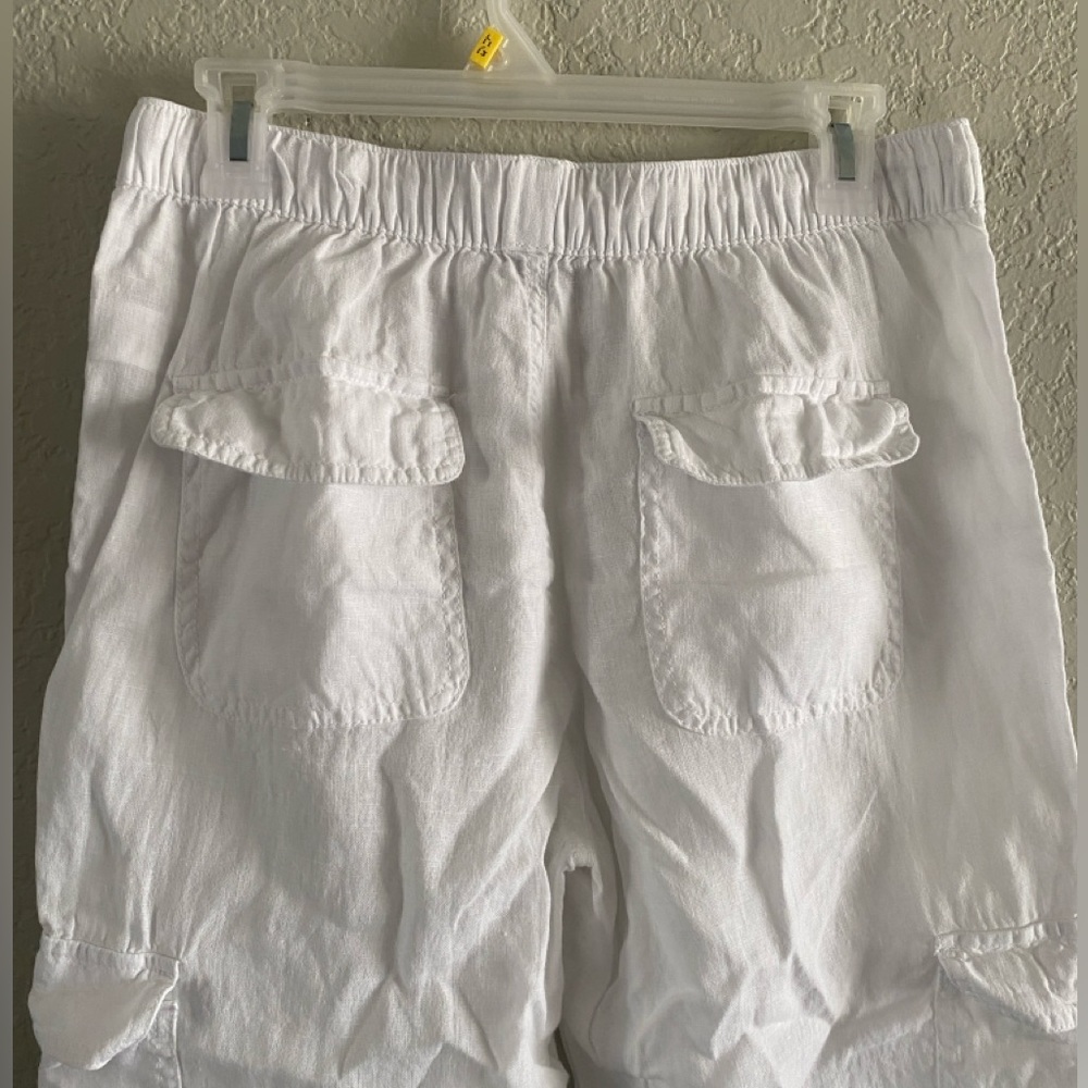 Nicole Miller New York Cargo Pocket Joggers 100% Linen Sz M - Picture 10 of 11